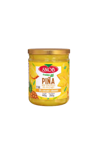 Piña en cubos en su jugo