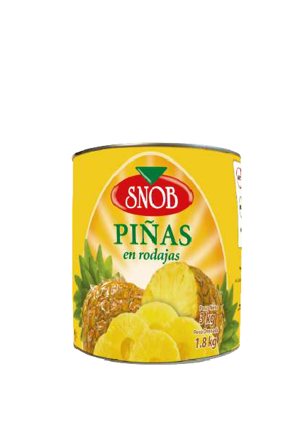 Piña en rodajas en almíbar