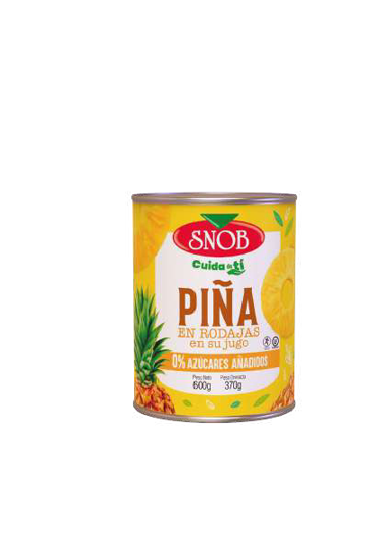 Piña en rodajas en su jugo